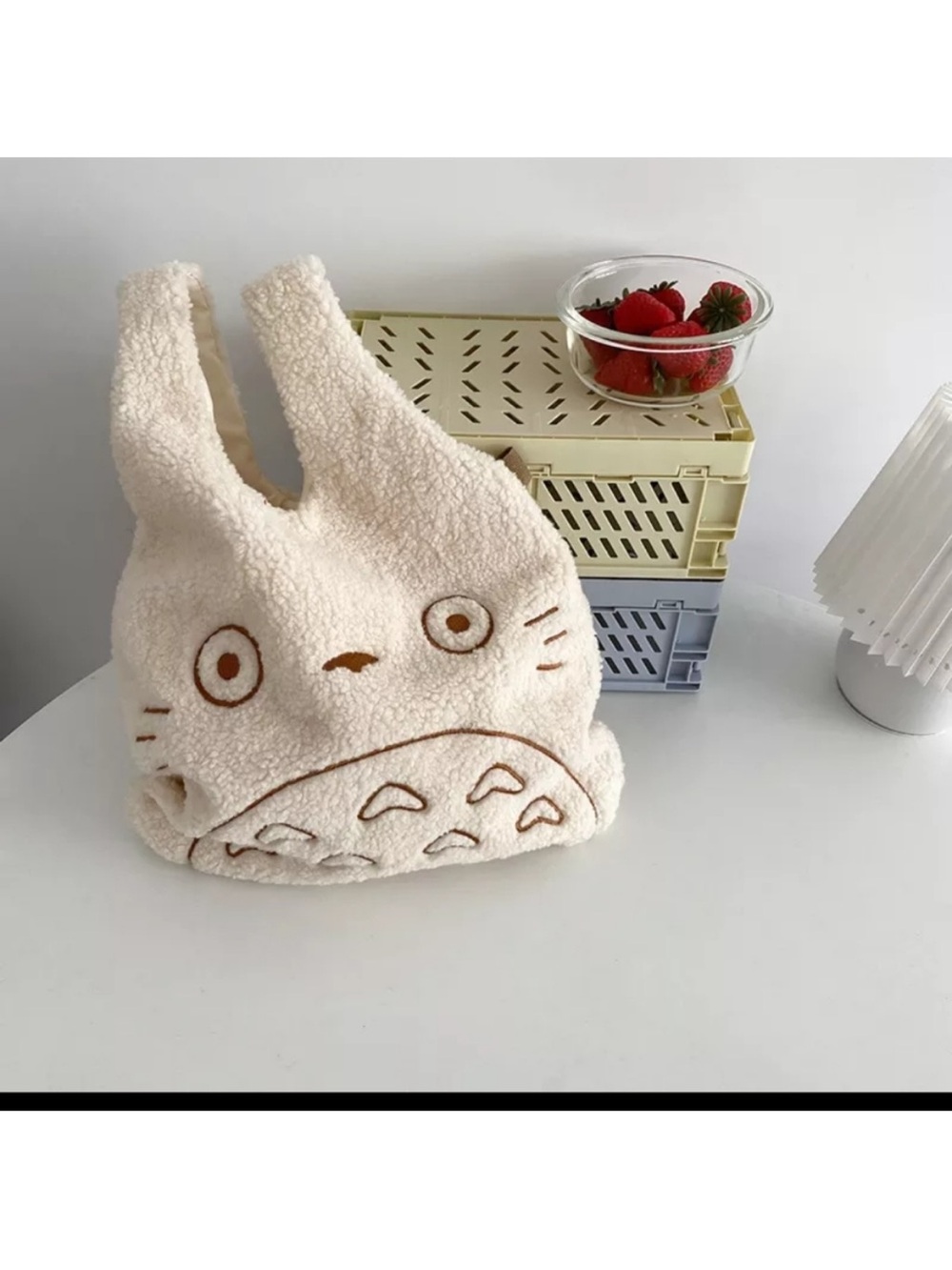 My Neighbor Totoro Studio Ghibli Sherpa Fluffy Tote Bag - Picture 3 of 6